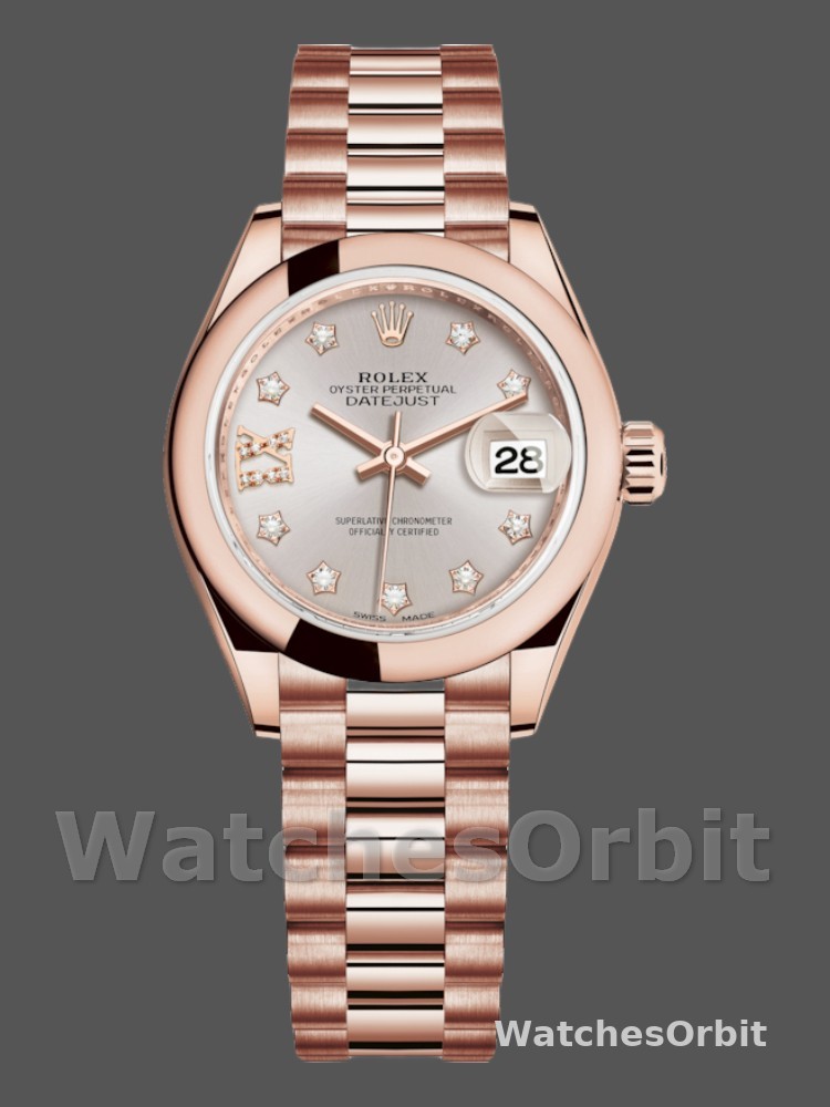 Rolex Datejust 279165 Sundust Diamonds Dial Domed Bezel 28mm Lady Replica Watch