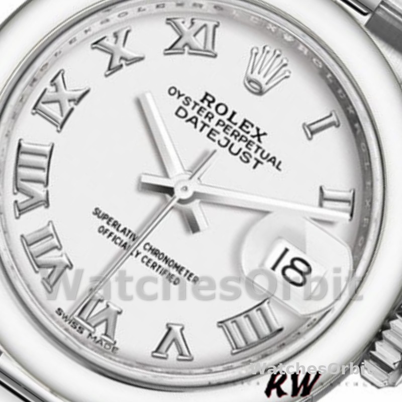 Rolex Datejust 279166 White Roman Numeral Dial Domed Bezel 28mm Lady Replica Watch