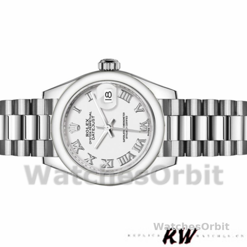 Rolex Datejust 279166 White Roman Numeral Dial Domed Bezel 28mm Lady Replica Watch