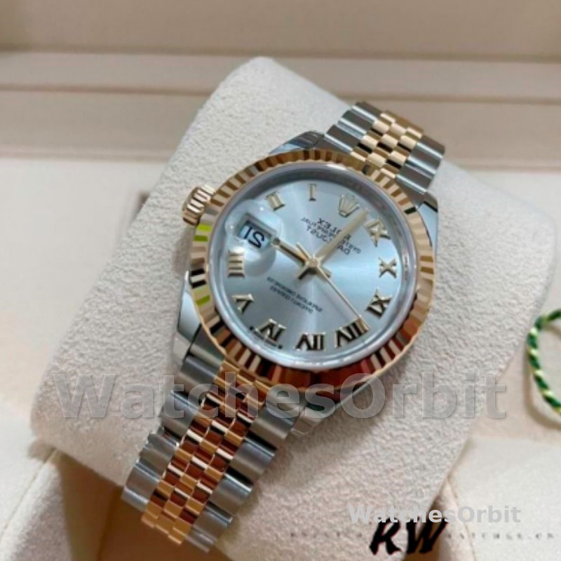 Rolex Datejust 279173 Silver Roman Numeral Dial Fluted Bezel 28mm Lady Replica Watch
