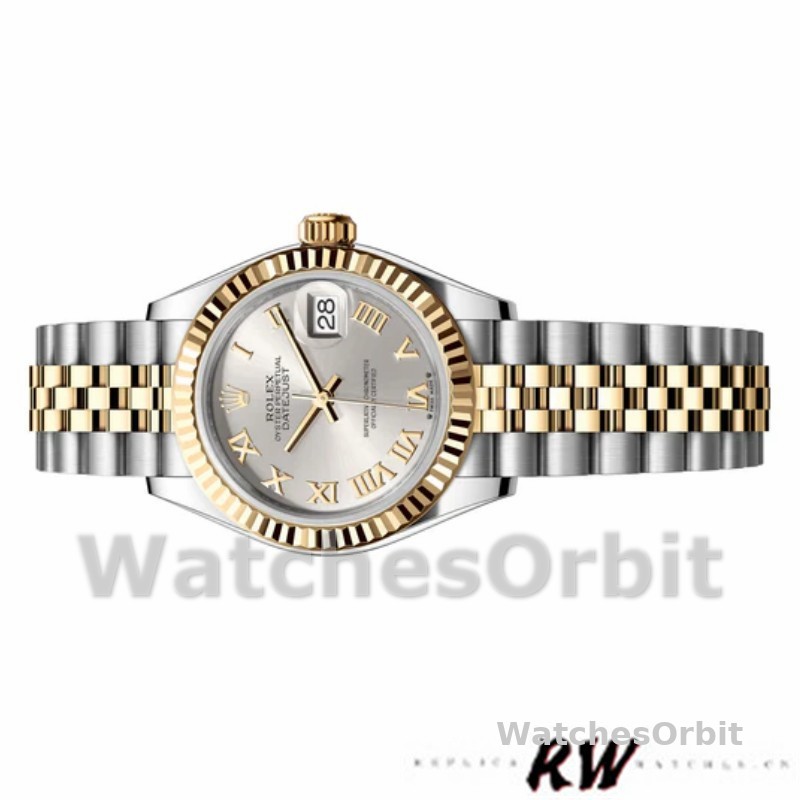 Rolex Datejust 279173 Silver Roman Numeral Dial Fluted Bezel 28mm Lady Replica Watch