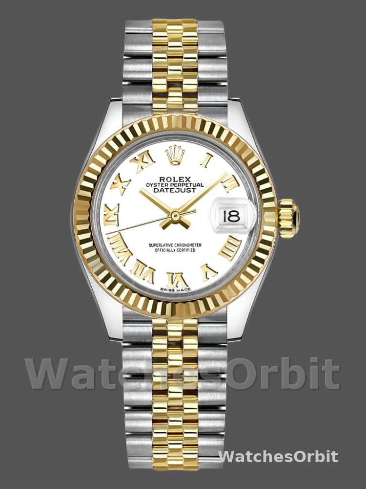 Rolex Datejust 279173 White Roman Numeral Dial Fluted Bezel 28mm Lady Replica Watch