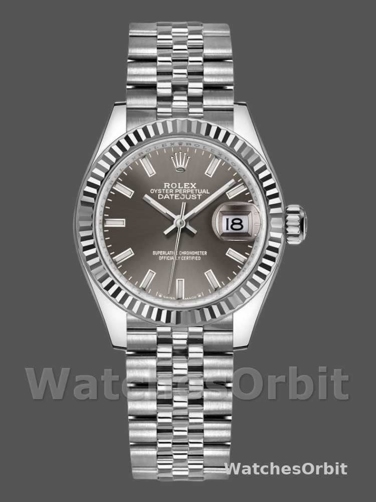 Rolex Datejust 279174 Stainless Steel Dark Grey Index Dial 28mm Lady Replica Watch