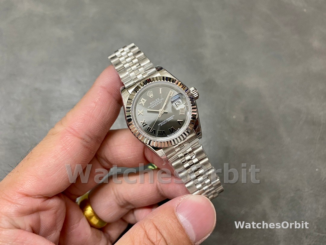 Rolex Datejust 279174 Stainless Steel Dark Grey Roman Dial 28mm Lady Replica Watch