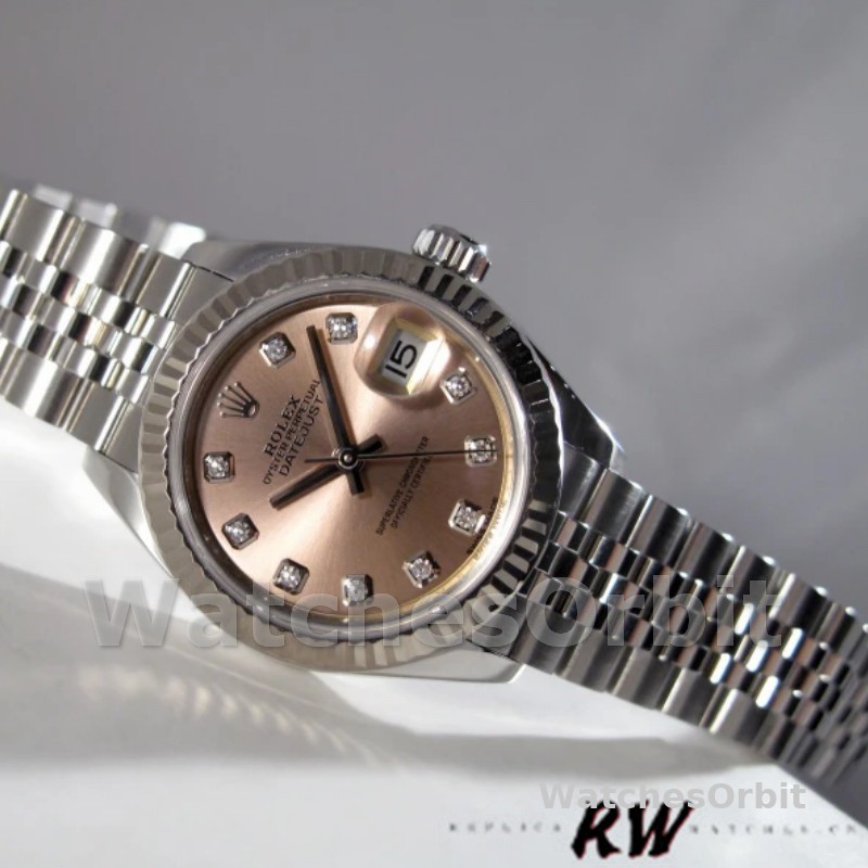 Rolex Datejust 279174 Stainless Steel Pink Diamond Dial 28mm Lady Replica Watch