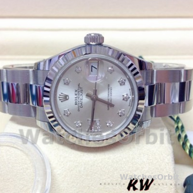 Rolex Datejust 279174 Stainless Steel Silver Diamond Dial 28mm Lady Replica Watch