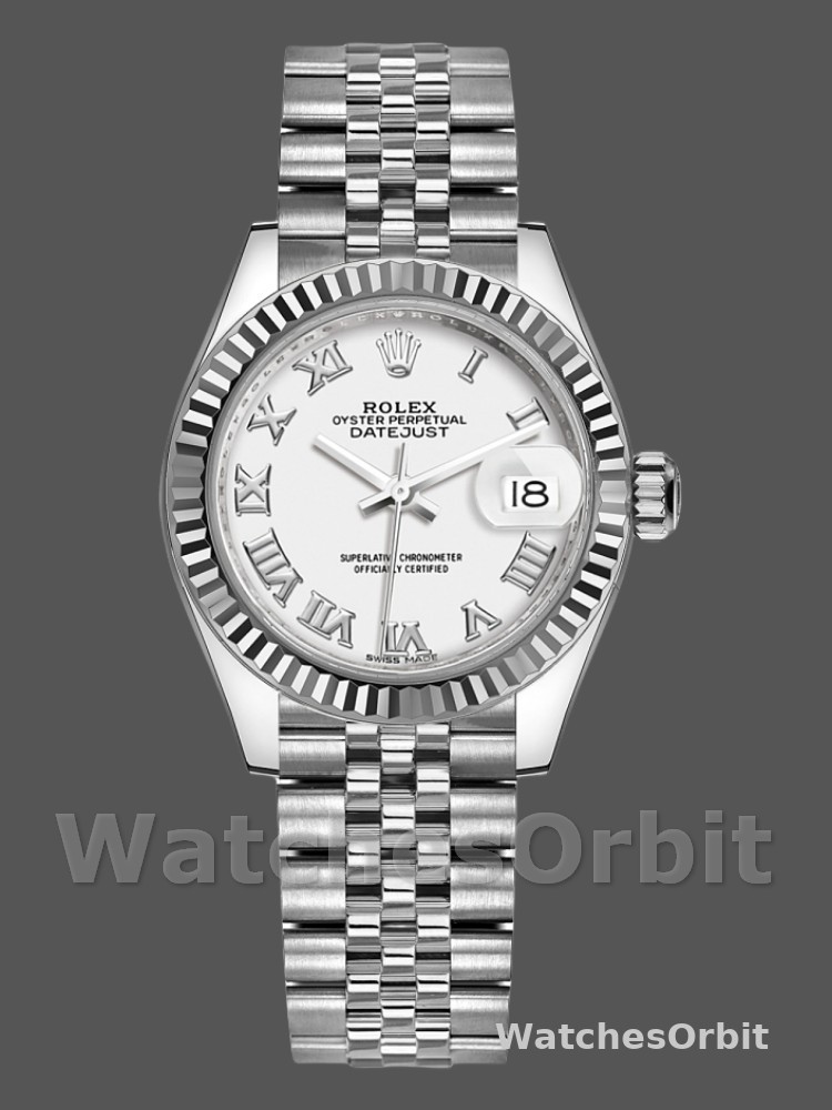 Rolex Datejust 279174 Stainless Steel White Roman Numeral Dial 28mm Lady Replica Watch
