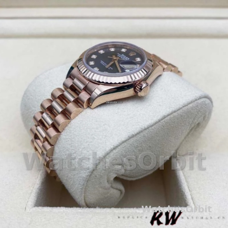Rolex Datejust 279175 Aubergine Diamonds Dial Fluted Bezel 28mm Lady Replica Watch
