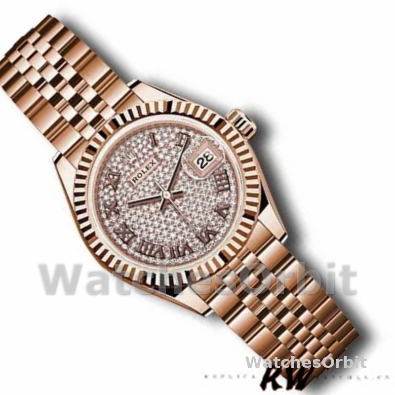 Rolex Datejust 279175 Diamond Pave Dial Rose Gold 28mm Lady Replica Watch