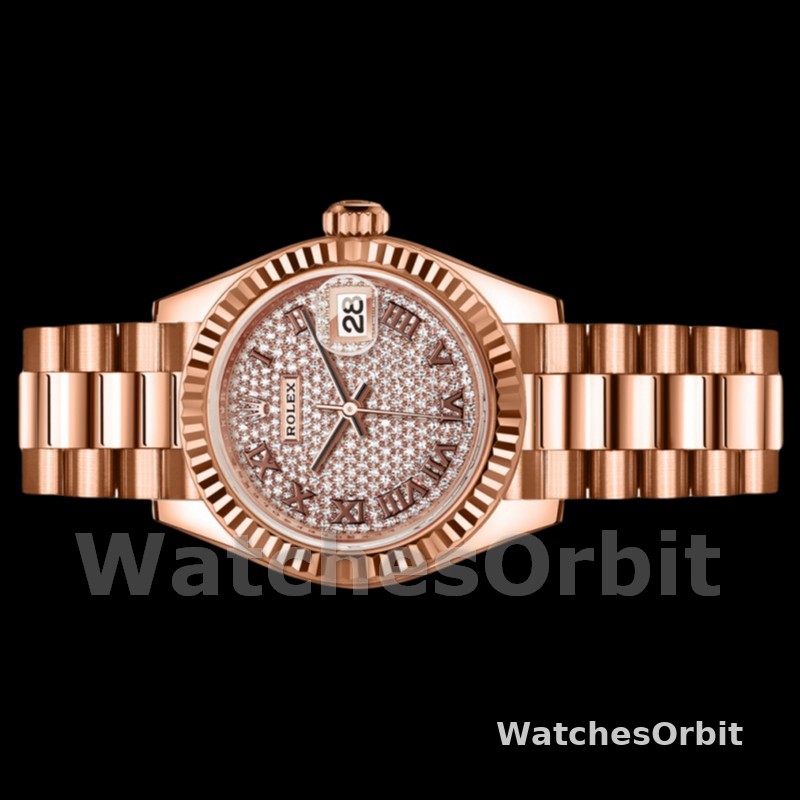 Rolex Datejust 279175 Diamond Paved Dial Fluted Bezel 28mm Lady Replica Watch