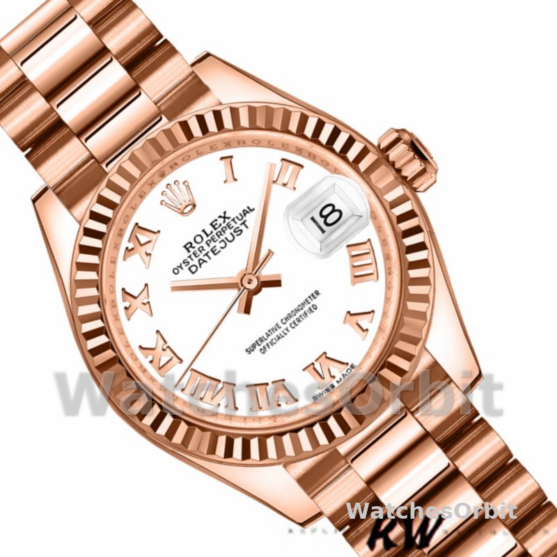 Rolex Datejust 279175 White Roman Numeral Dial Fluted Bezel 28mm Lady Replica Watch