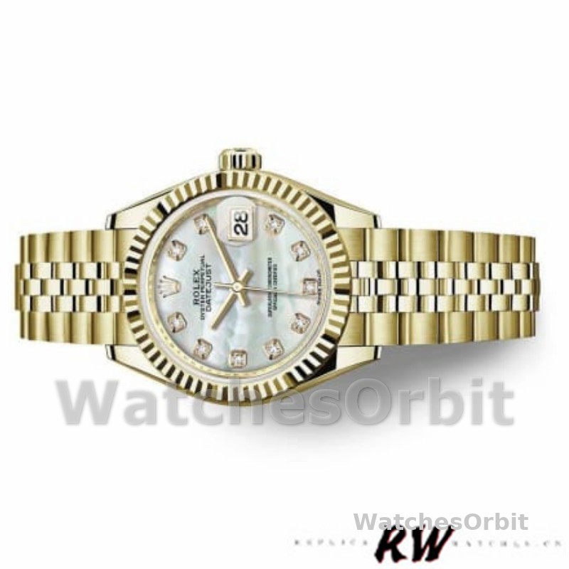 Rolex Datejust 279178 MOP Diamond Dial Yellow Gold 28mm Lady Replica Watch