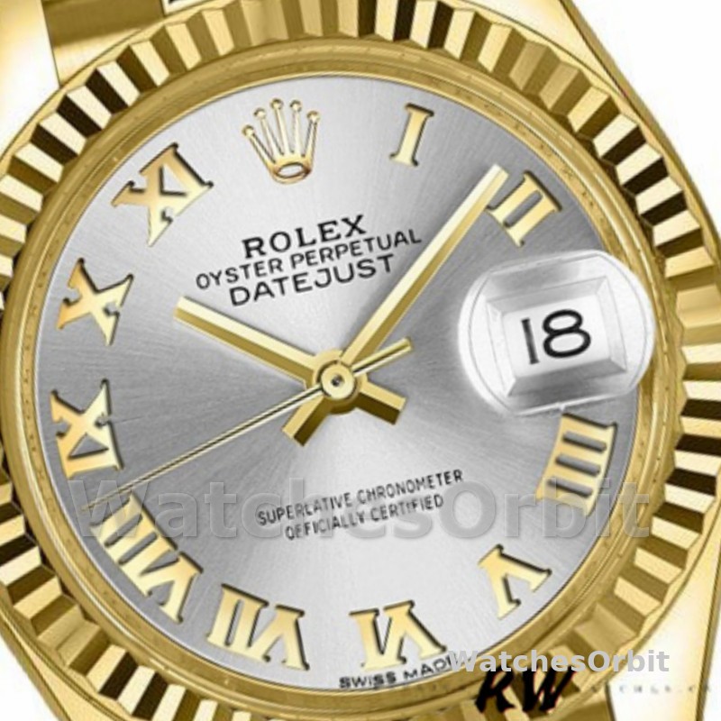Rolex Datejust 279178 Silver Roman Dial Fluted Bezel 28mm Lady Replica Watch