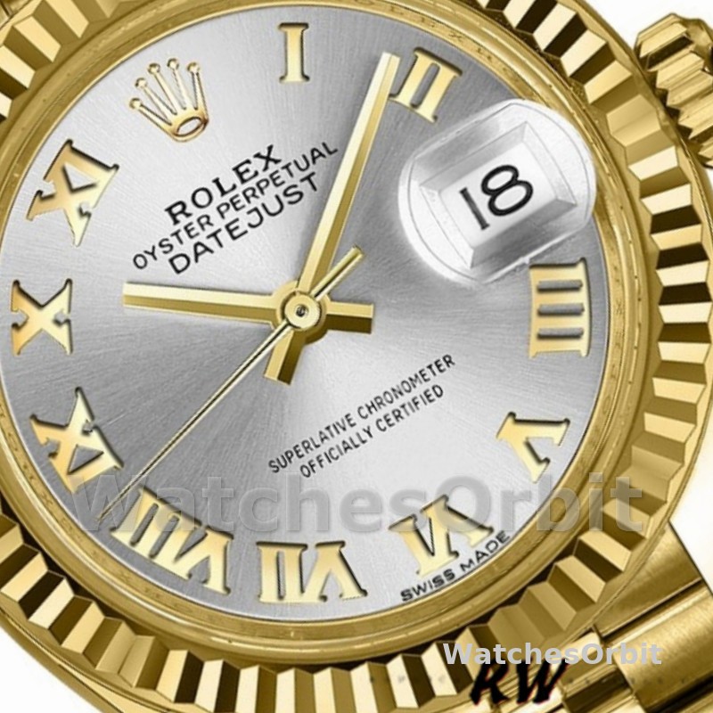 Rolex Datejust 279178 Silver Roman Dial Yellow Gold 28mm Lady Replica Watch