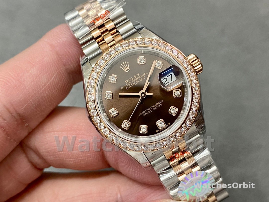 Rolex Datejust 28 Chocolate Diamond Dial m279135rbr 0018 Women's Watch