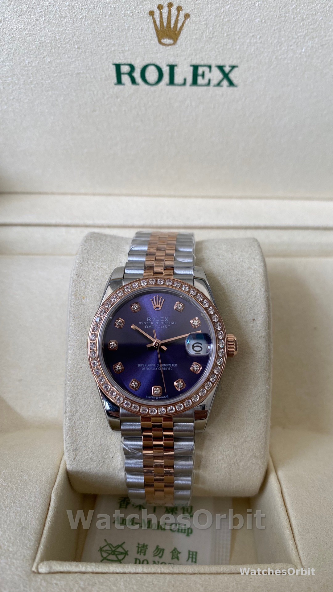 Rolex Datejust 28mm Everose Gold m279381rbr 0015 Aubergine Diamond Lady Watch