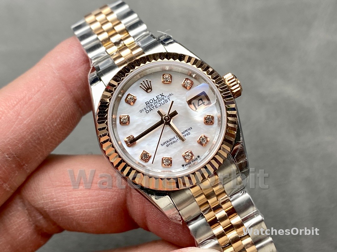 Rolex Datejust 28mm Stainless Steel and Everose Gold 279171 0013 Mop Diamond Jubilee