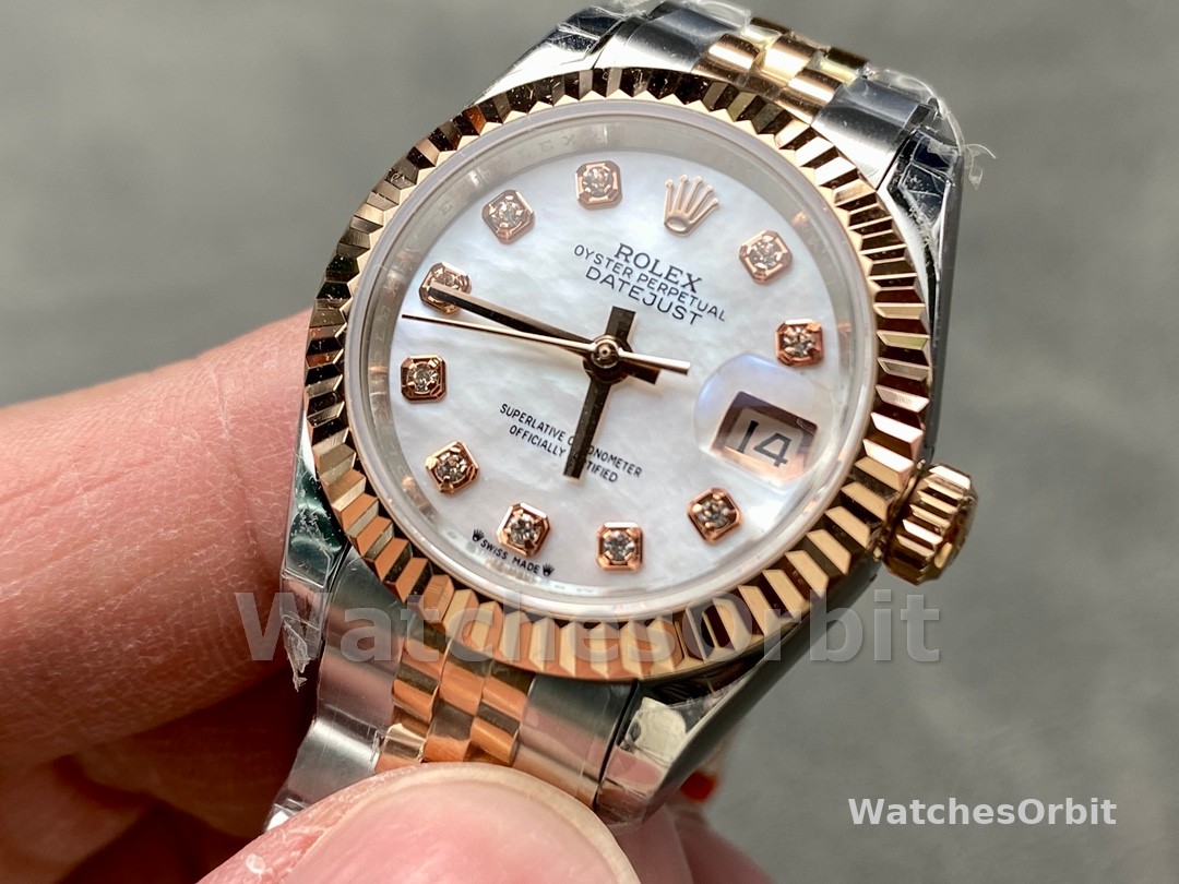 Rolex Datejust 28mm Stainless Steel and Everose Gold 279171 0013 Mop Diamond Jubilee