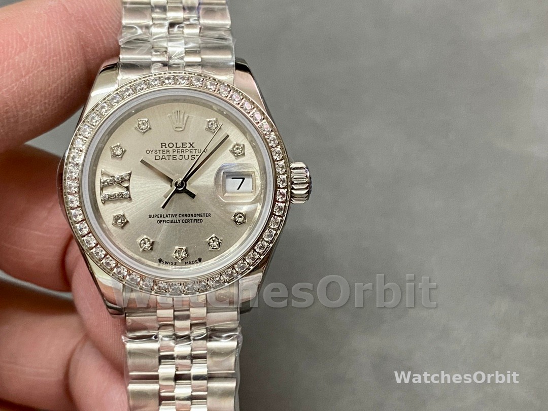 Rolex Datejust 28mm White Gold Silver Diamond President 279139rbr 0003 Women's Watch