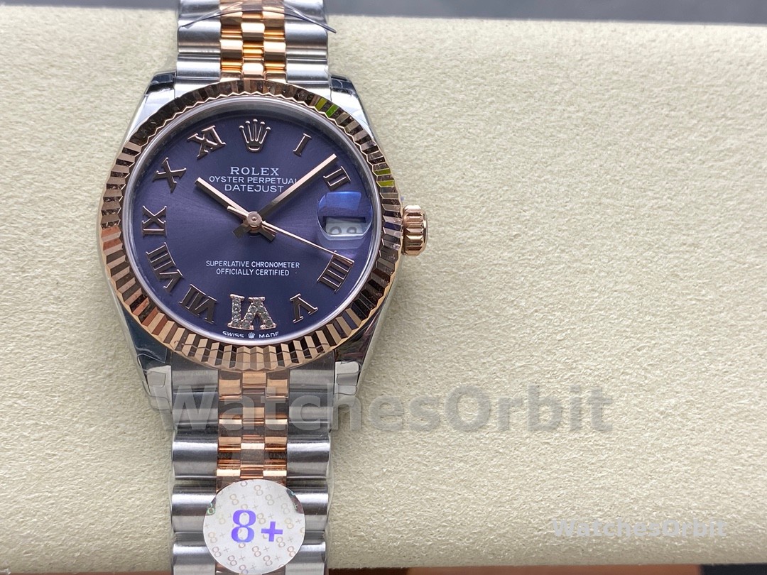 Rolex Datejust 31 Aubergine Pave Roman Dial M278271 0020 Women's Watch