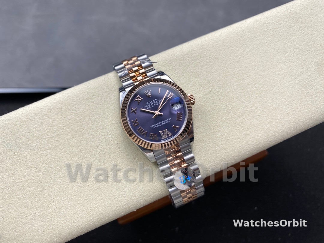Rolex Datejust 31 Aubergine Pave Roman Dial M278271 0020 Women's Watch