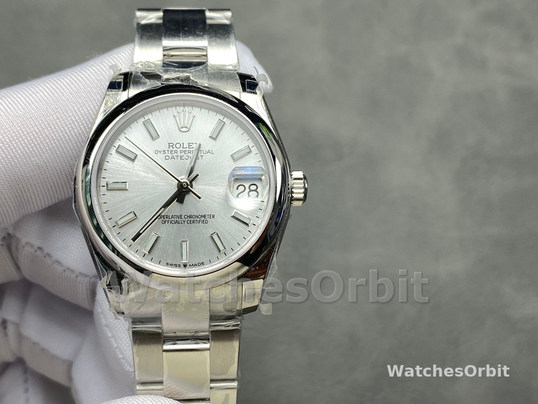 Rolex Datejust 31 Silver Dial Domed Bezel 278240 0005 Women's Watch