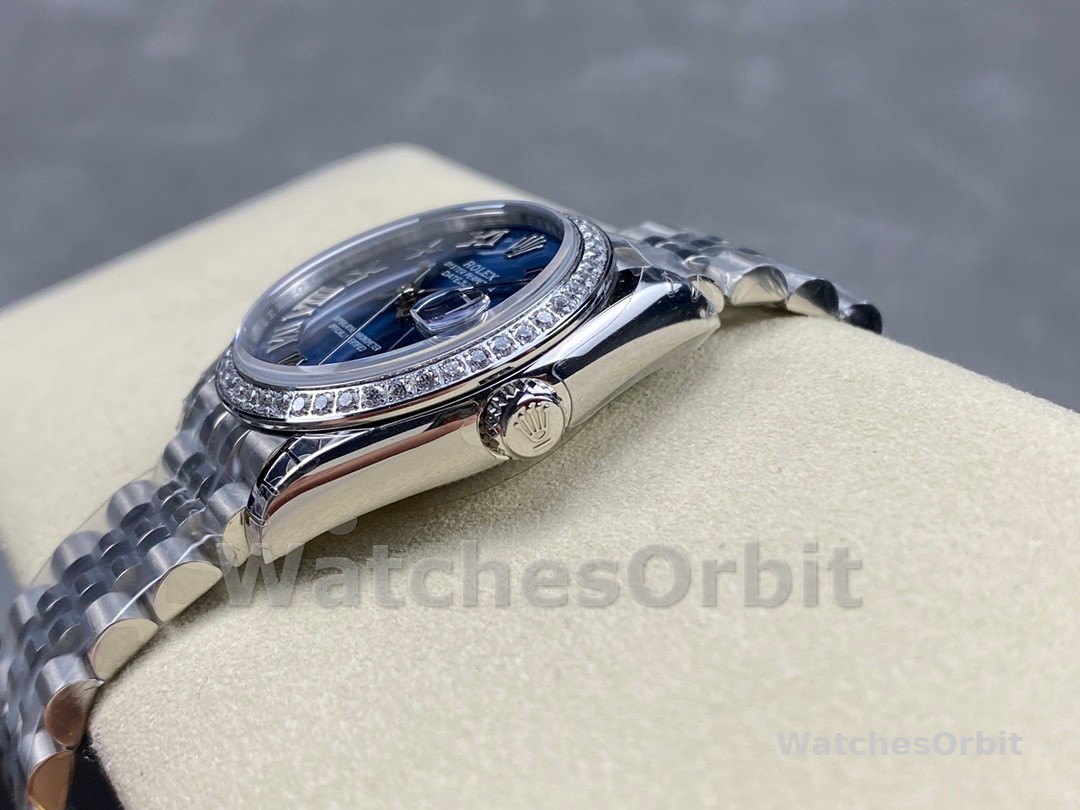 Rolex Datejust 31 Stainless Steel and White Gold Blue Roman Dial m278384rbr 0037 Women's Watch