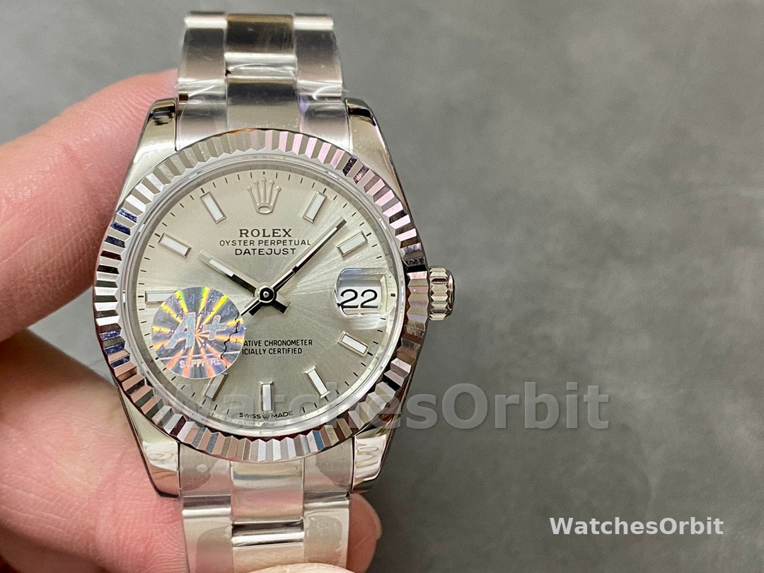 Rolex Datejust 31 Stainless Steel and White Gold Silver Dial M278274 0011 Women's Watch