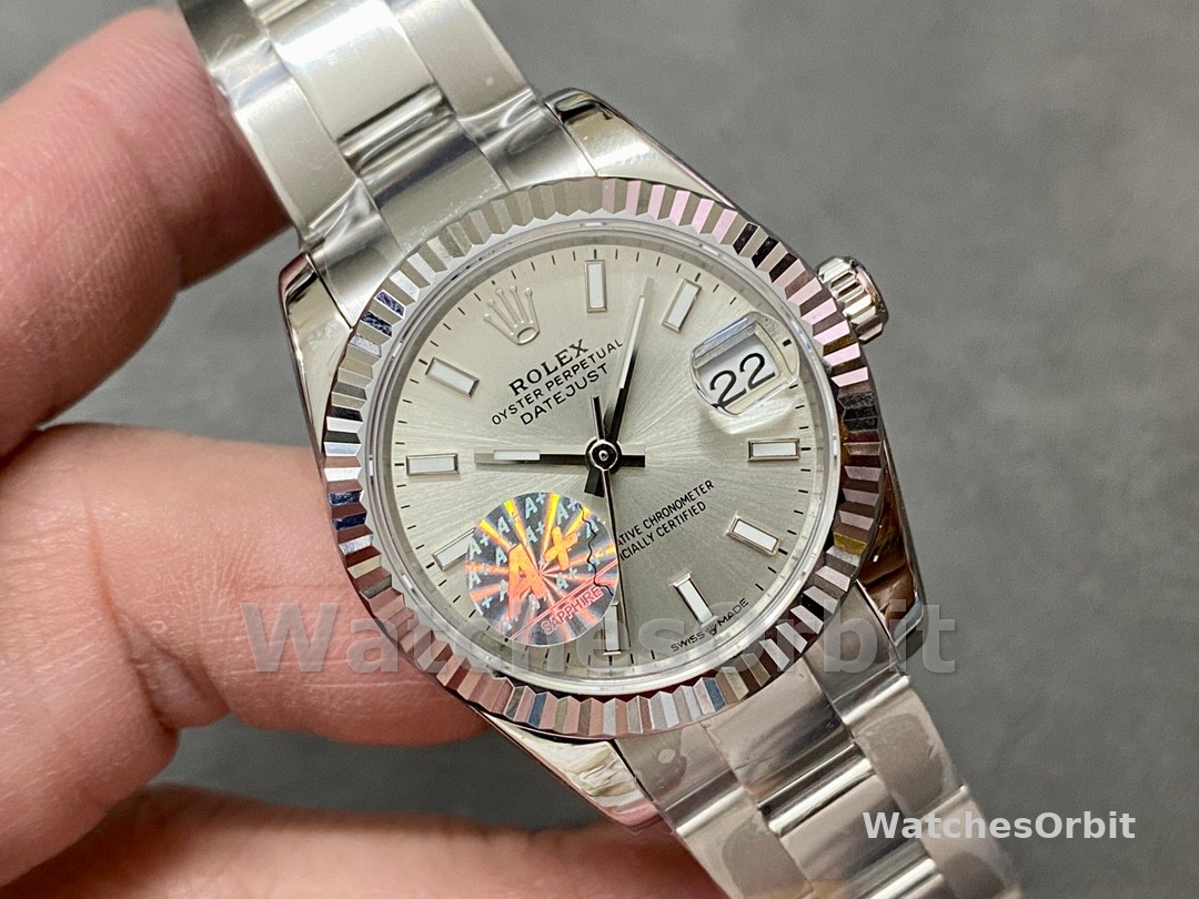 Rolex Datejust 31 Stainless Steel and White Gold Silver Dial M278274 0011 Women's Watch