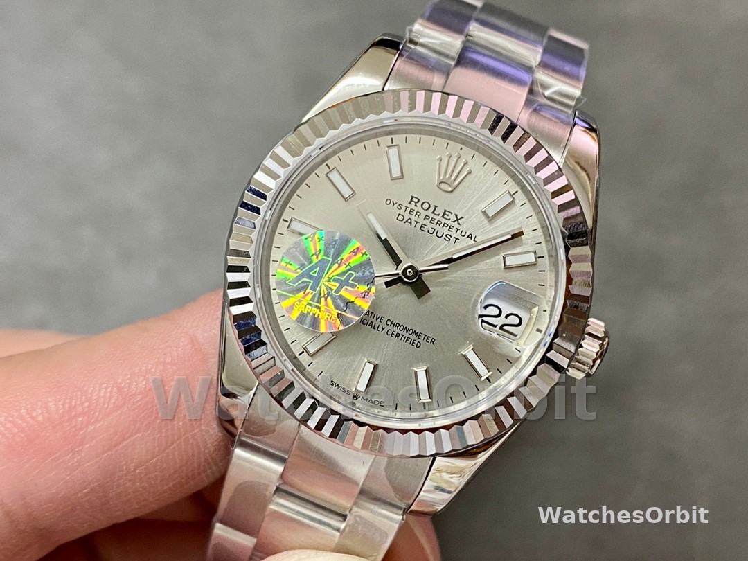 Rolex Datejust 31 Stainless Steel and White Gold Silver Dial M278274 0011 Women's Watch