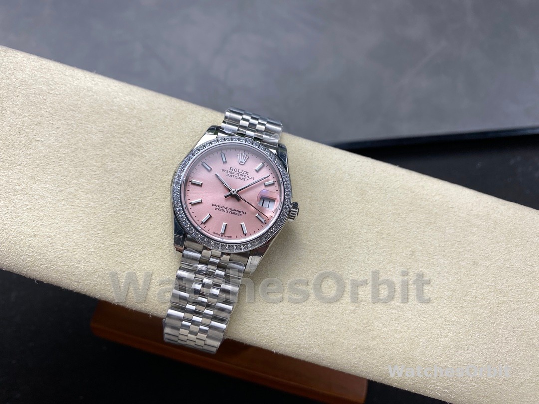 Rolex Datejust 31 White Gold Bezel Diamonds 278384RBR 0018 Women's Watch