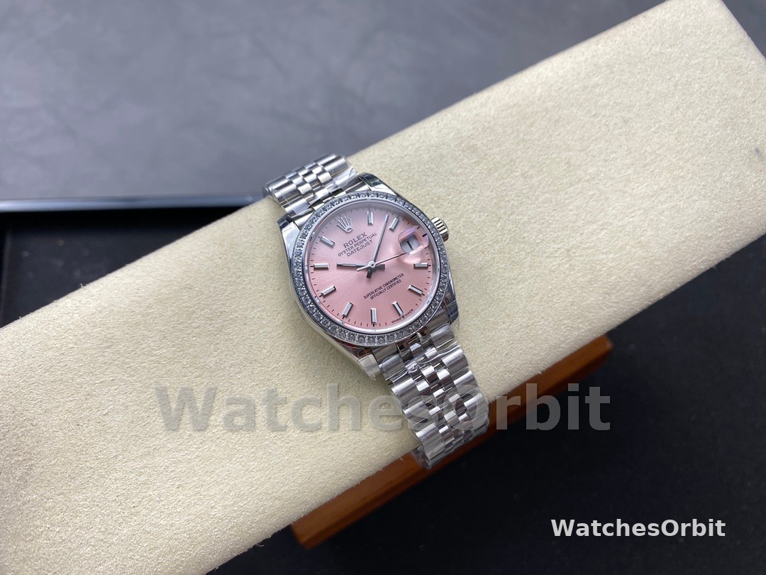Rolex Datejust 31 White Gold Bezel Diamonds 278384RBR 0018 Women's Watch