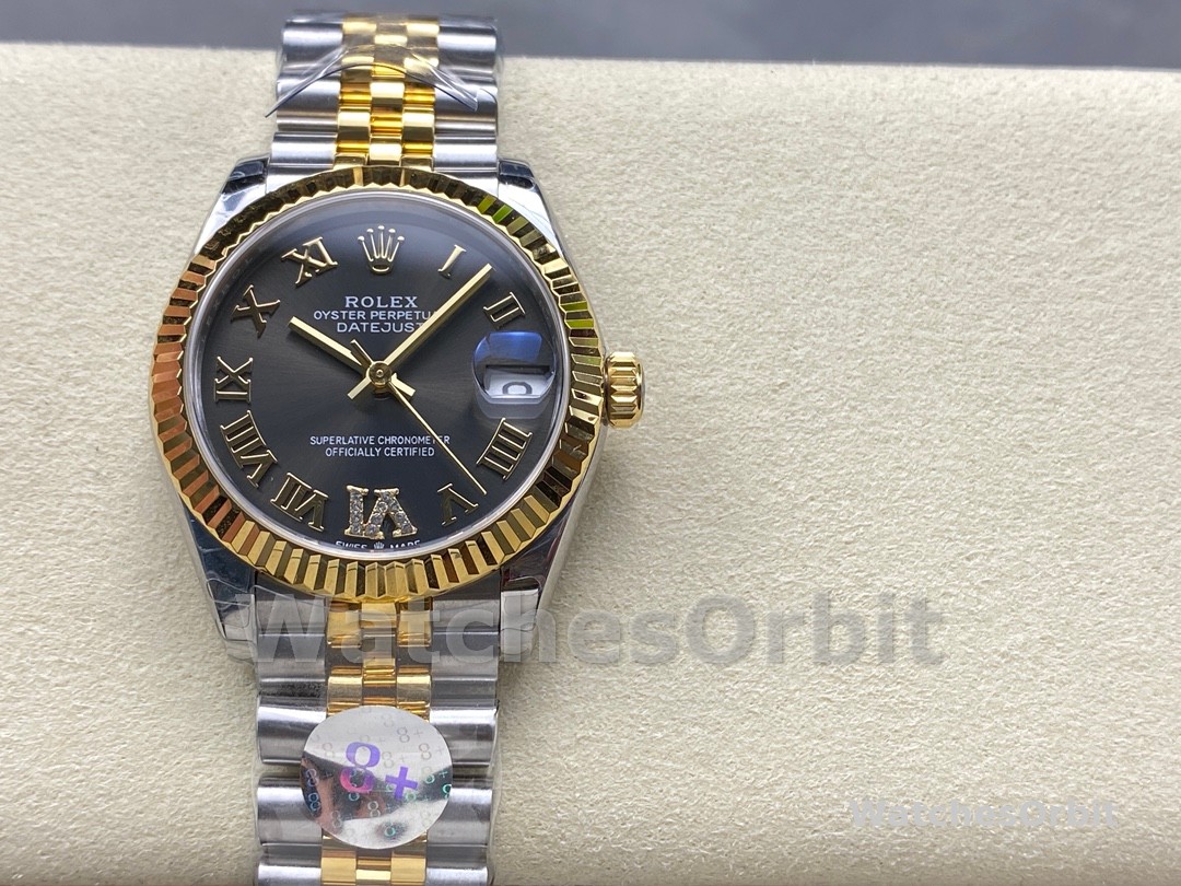 Rolex Datejust 31mm Stainless Steel and Yellow Gold 278273 0018 Grey VI Roman Jubilee