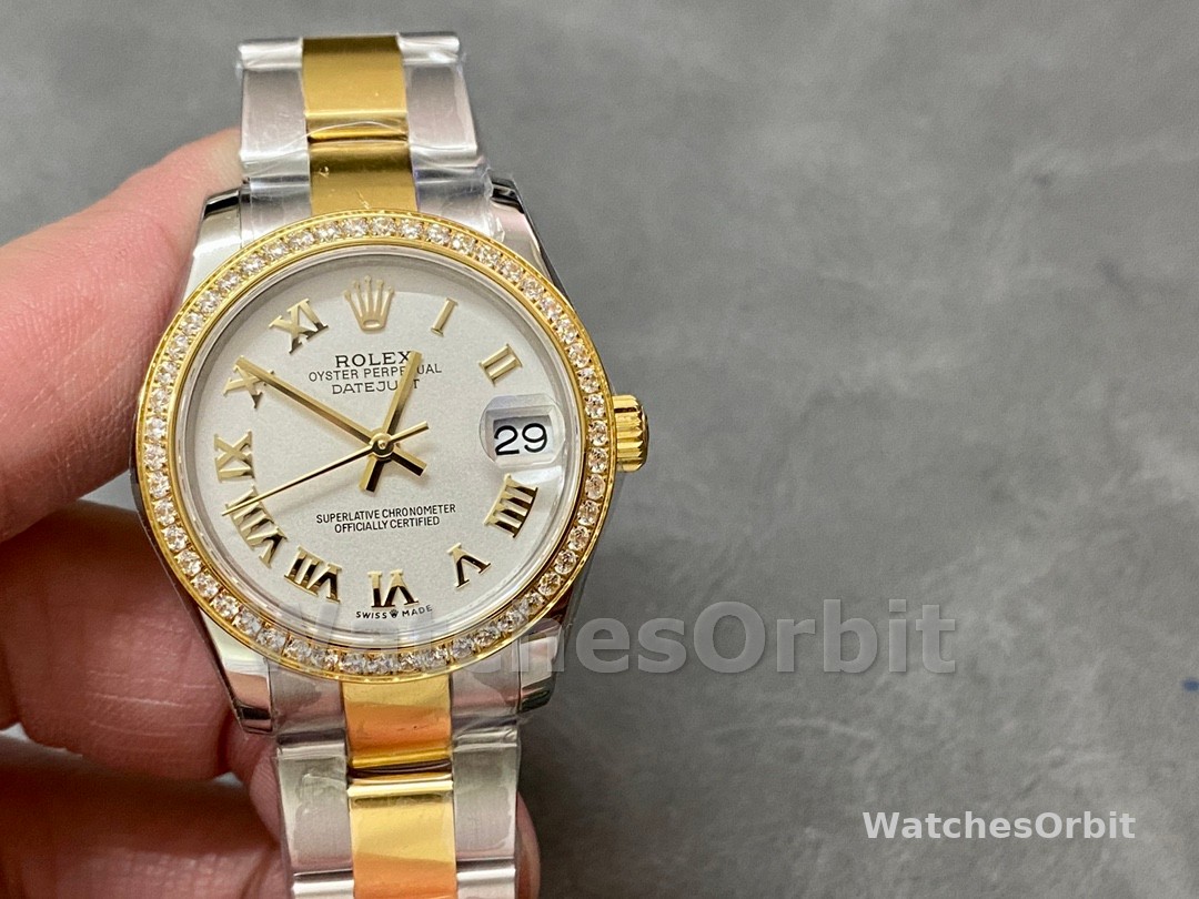 Rolex Datejust 31mm Stainless Steel and Yellow Gold 278383rbr 0001 White Roman Oyster
