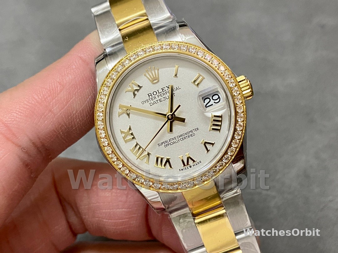 Rolex Datejust 31mm Stainless Steel and Yellow Gold 278383rbr 0001 White Roman Oyster