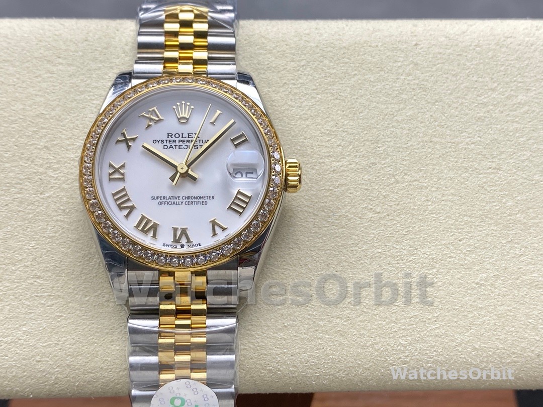 Rolex Datejust 31mm Stainless Steel and Yellow Gold 278383rbr 0002 White Roman Jubilee