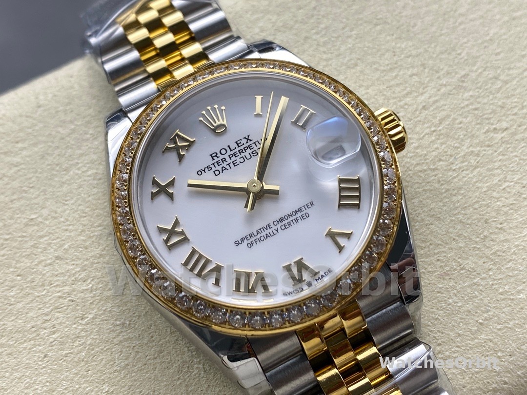 Rolex Datejust 31mm Stainless Steel and Yellow Gold 278383rbr 0002 White Roman Jubilee