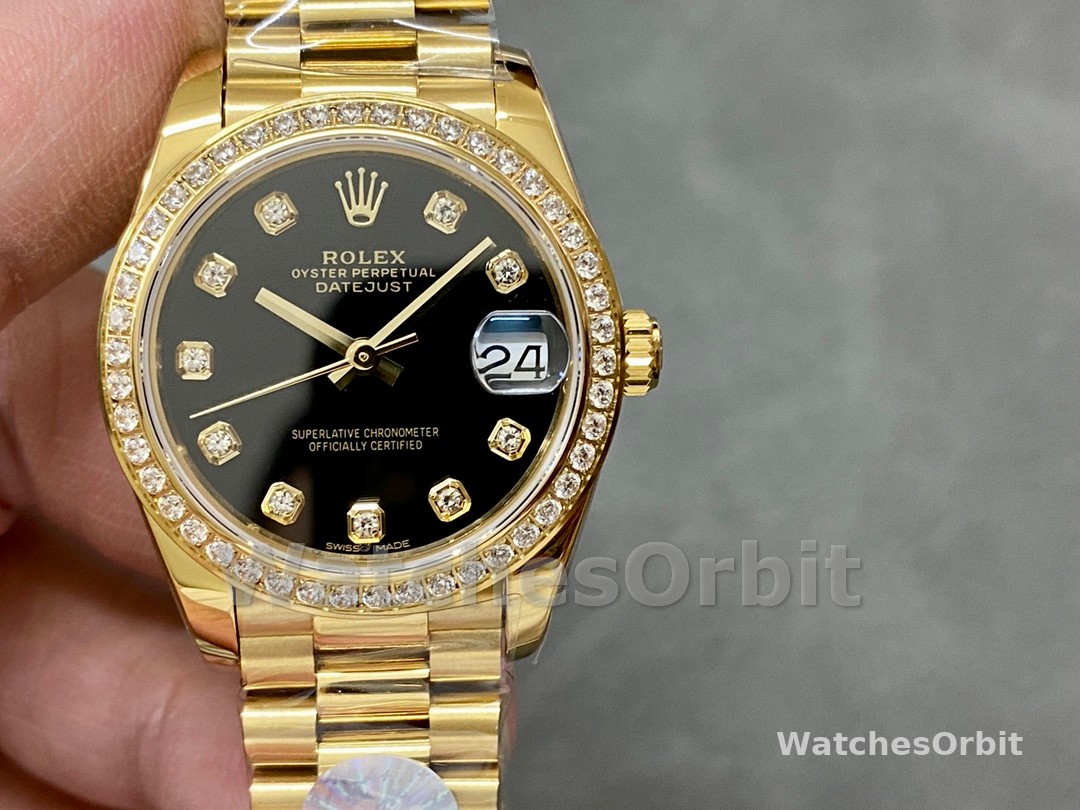 Rolex Datejust 31mm Yellow Gold Black Dial 178288 0011 Ladies Watch