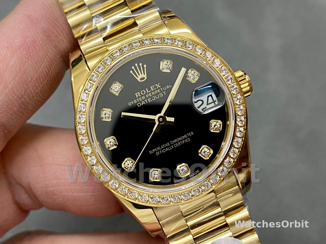 Rolex Datejust 31mm Yellow Gold Black Dial 178288 0011 Ladies Watch