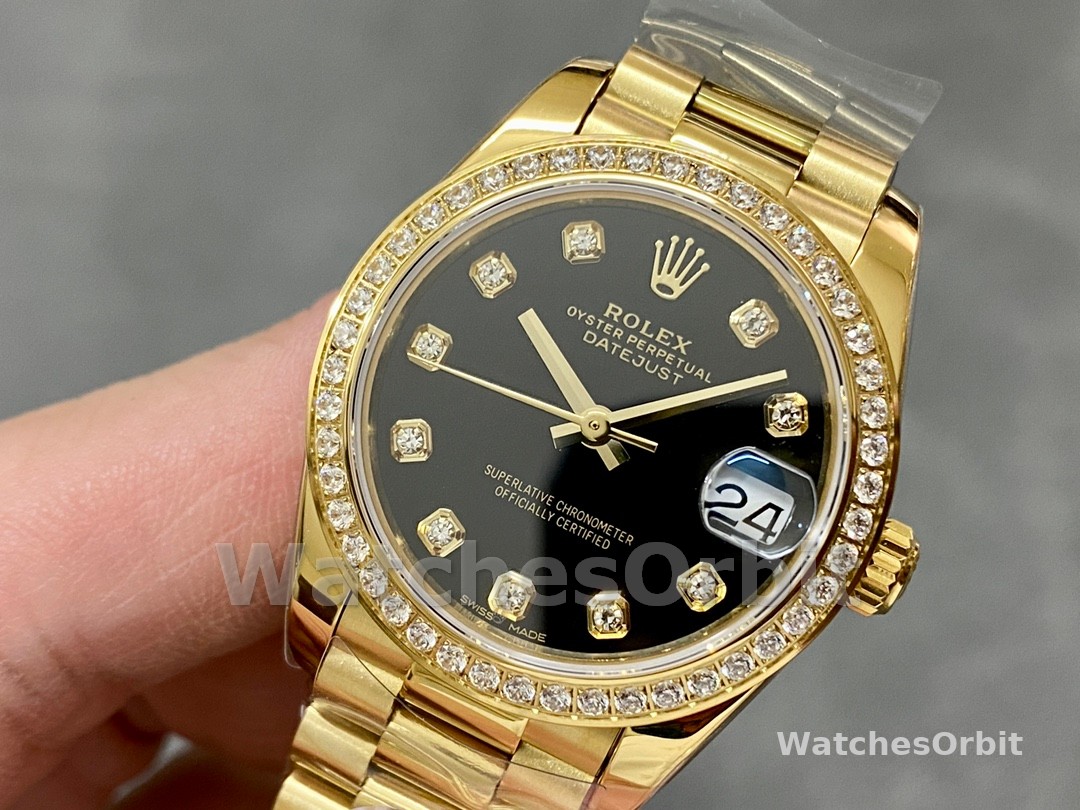 Rolex Datejust 31mm Yellow Gold Black Dial 178288 0011 Ladies Watch
