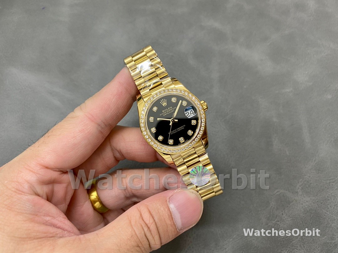 Rolex Datejust 31mm Yellow Gold Black Dial 178288 0011 Ladies Watch