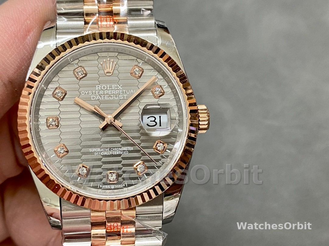 Rolex Datejust 36 18K Everose Gold Fluted Bezel 126231 0041 Unisex Watch