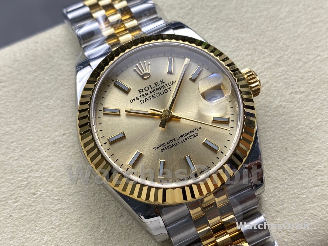 Rolex Datejust 36MM 126233 0015 Champagne Index Dial Fluted Bezel Unisex Replica Watch