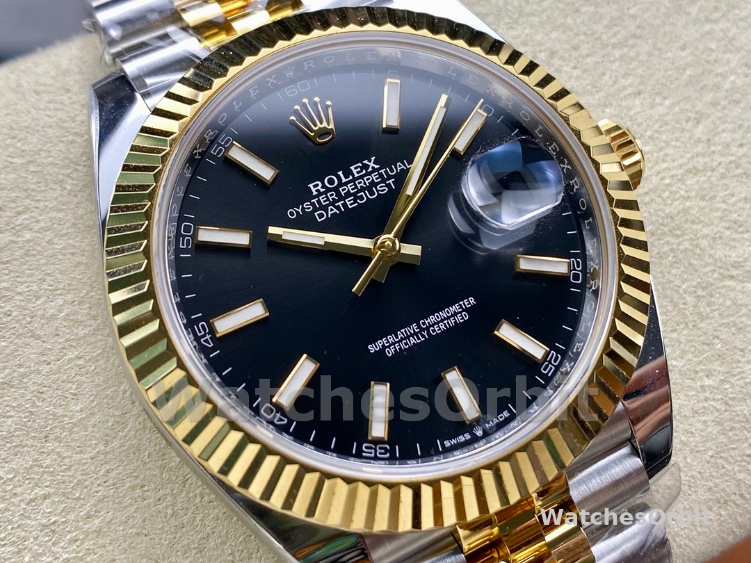 Rolex Datejust 41 Black Dial Gold & Steel 126333 0014 Men's Watch