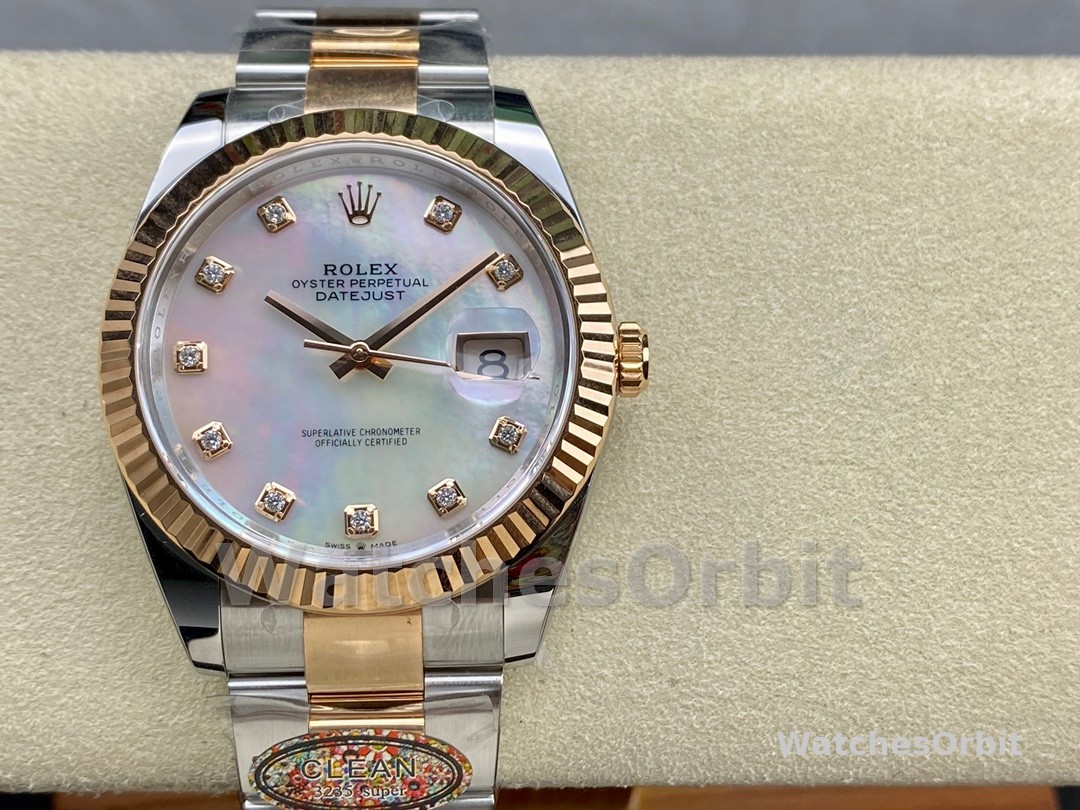 Rolex Datejust 41mm Steel and Yellow Gold 126333 0017 White Mop Diamond Oyster