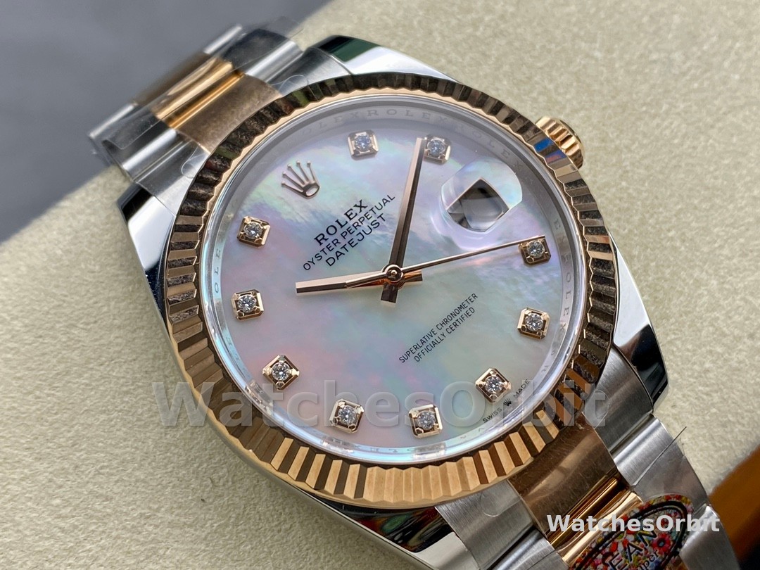 Rolex Datejust 41mm Steel and Yellow Gold 126333 0017 White Mop Diamond Oyster