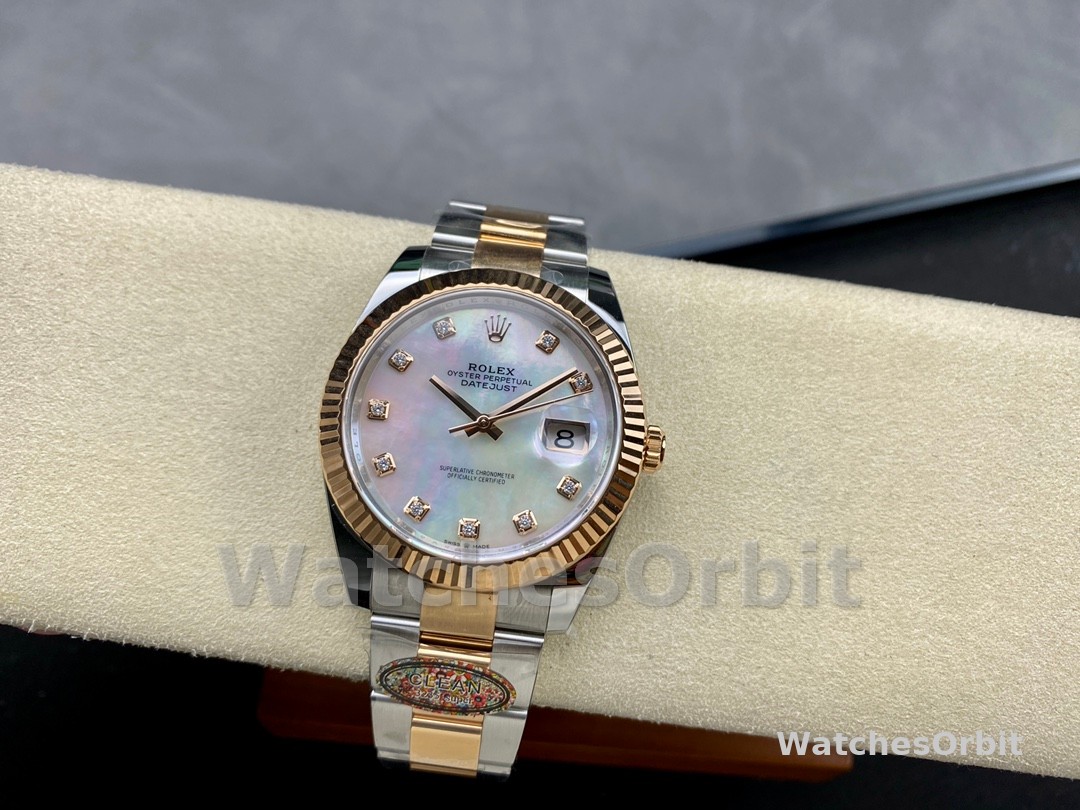Rolex Datejust 41mm Steel and Yellow Gold 126333 0017 White Mop Diamond Oyster