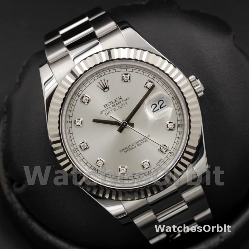Rolex Datejust II 116334 Silver Diamond Dial 41mm Mens Replica Watch