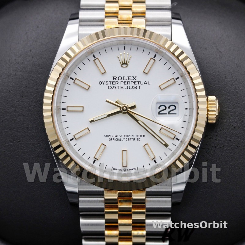 Rolex Datejust m126233 0019 White Index Dial Fluted Bezel 36MM Unisex Replica Watch