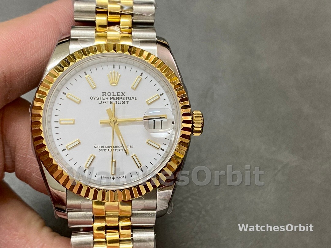 Rolex Datejust m126233 0019 White Index Dial Fluted Bezel 36MM Unisex Replica Watch